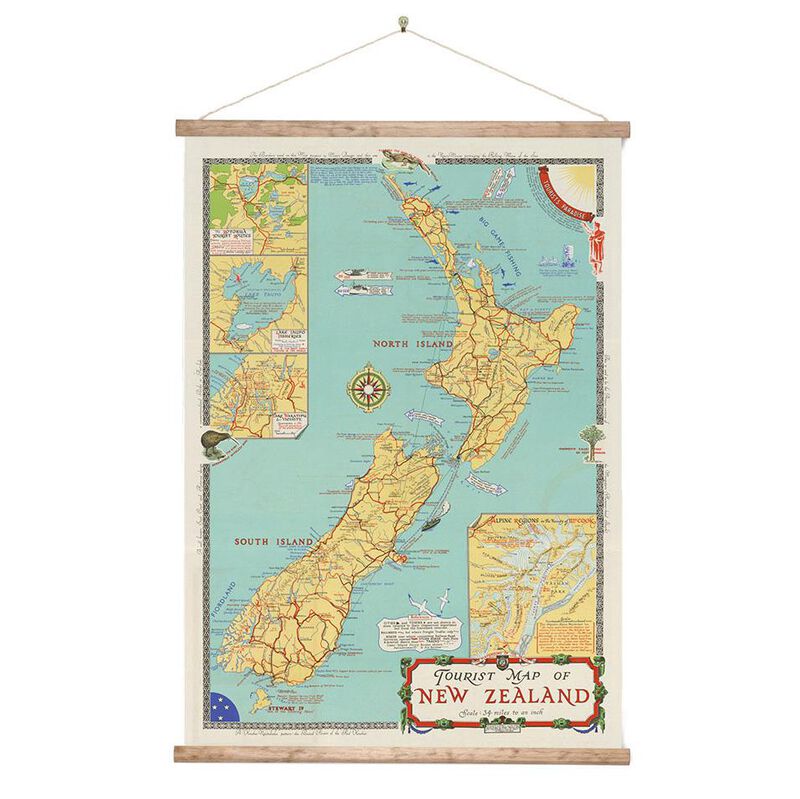 New Zealand Tourist Map Wall Chart image number 0