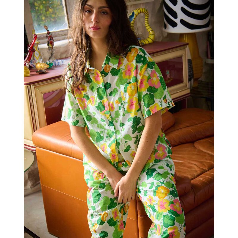 Kip&Co Nasturtium Adult Organic Cotton Short Sleeve Shirt & Pant PJ Set image number 2
