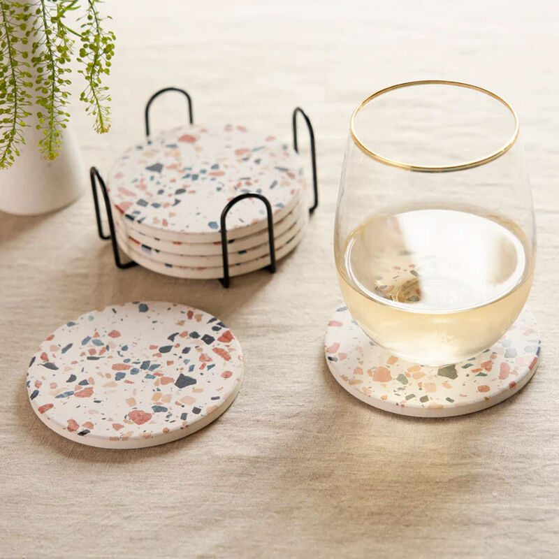 Twine Terrazzo Stoneware Coasters image number 1