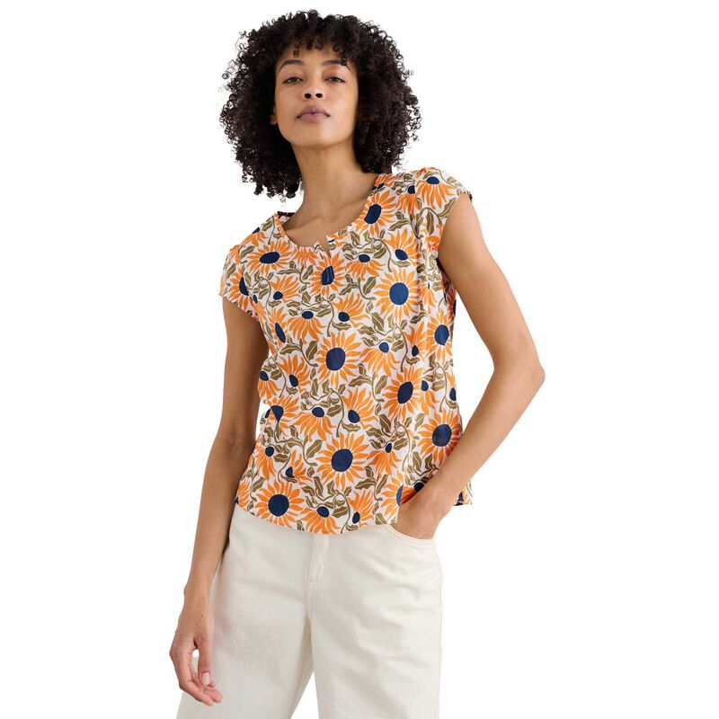 Seasalt Cornwall Garden Gate Top Ii Bold Sunflower Daylily image number 0