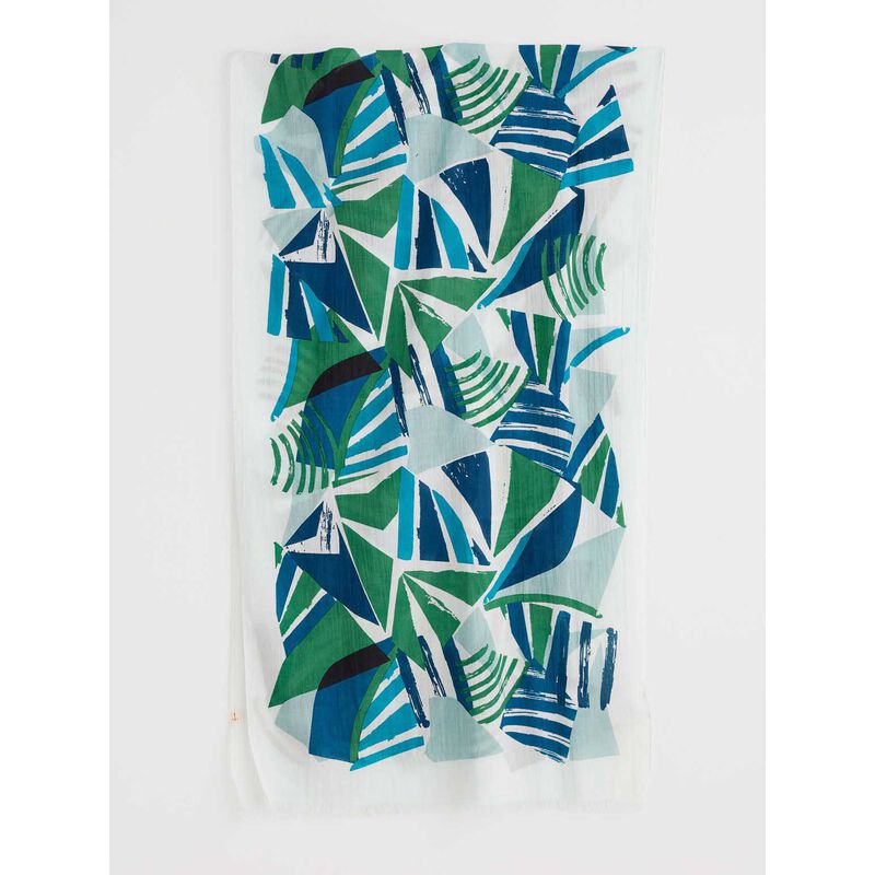Seasalt Cornwall Summer Scarf Spinnaker Border Hedgerow image number 3