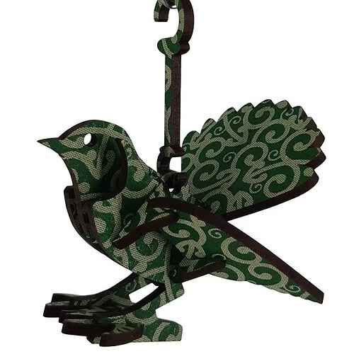 Abstract Designs Green Koru Fantail Xmas Decoration