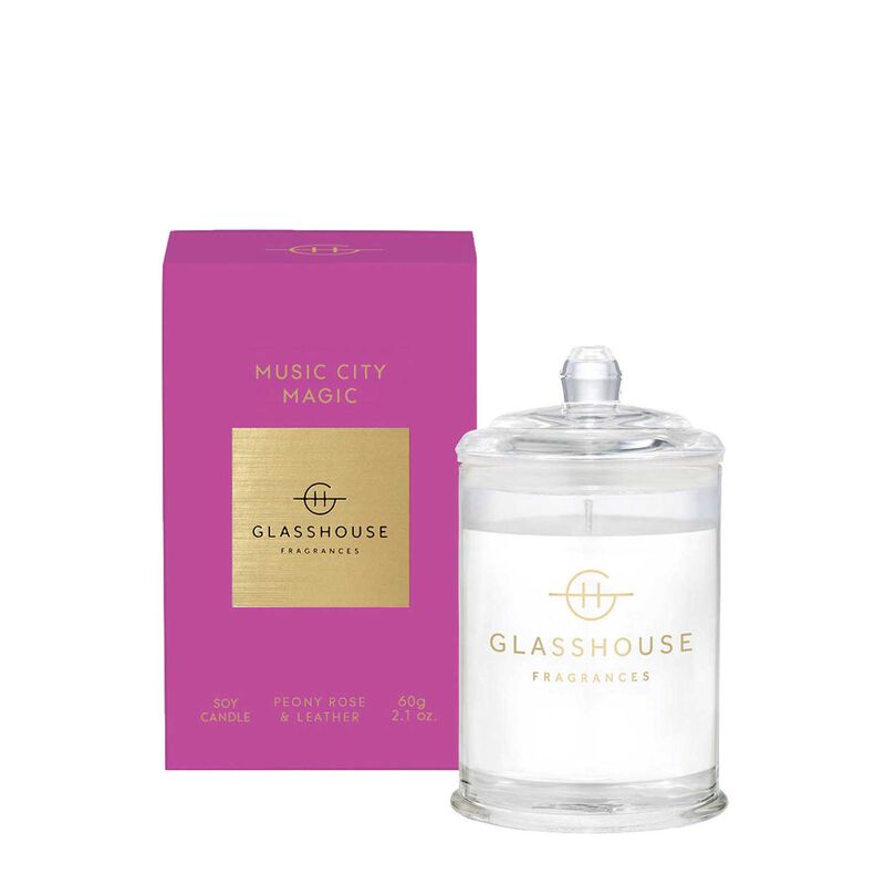 Glasshouse Fragrances Music City Magic Soy Candle 60g image number 0