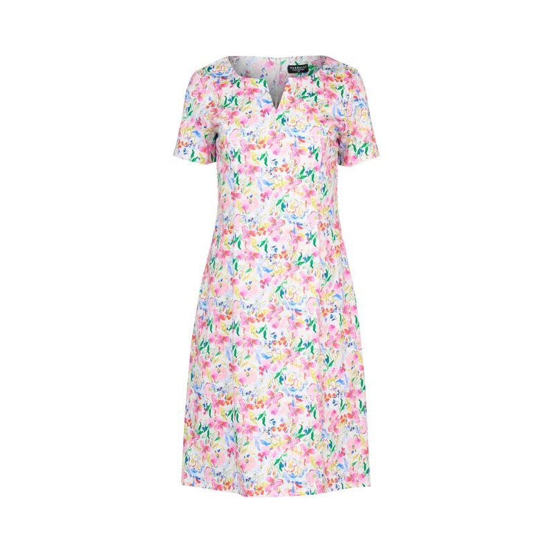 Vassalli Printed Lightweight Fitted Dress With Short Sleeve image number 2