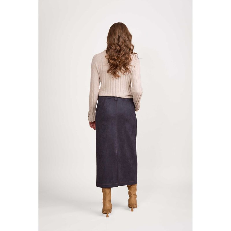 Vassalli Mid Length Skirt With Contrast Stitch image number 1