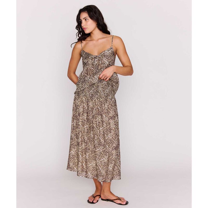 MINKPINK Tahlia Shirred Midi Skirt image number 1