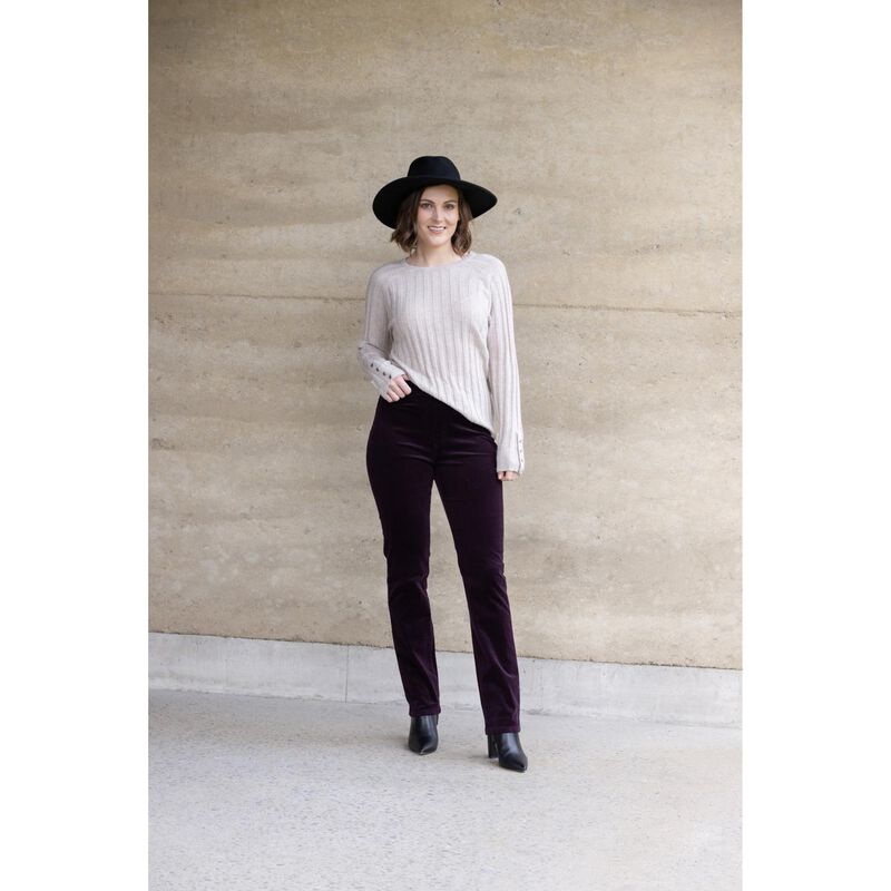 Vassalli Slim Leg Full Length Pinwale Cord Pull On image number 3