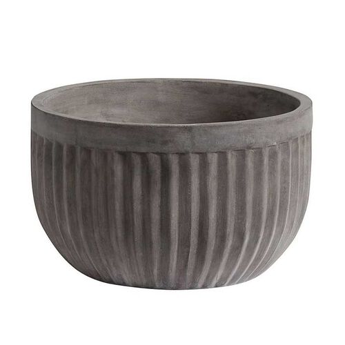 Pottery Barn Concrete Fluted Planter Low Bowl