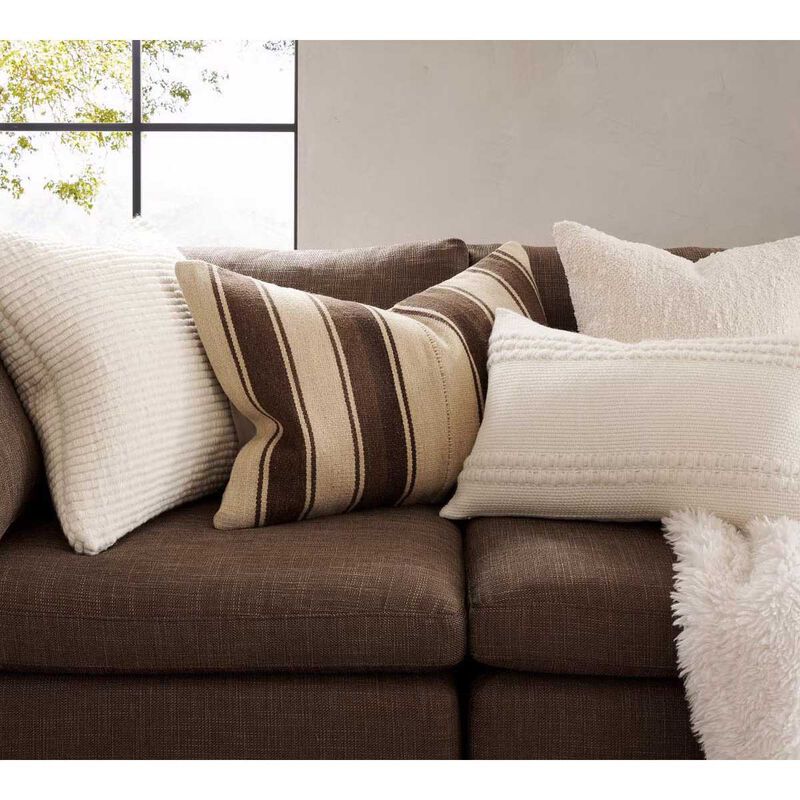 Pottery Barn Reed Textured Stripe Lumbar 40x66cm Ivory image number 2