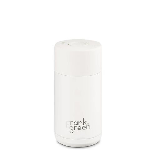 frank green 12oz Ceramic Cup with Push Button Lid Cloud