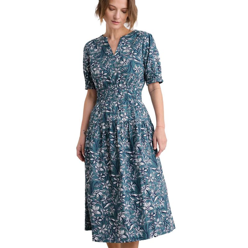 Seasalt Cornwall Edith Dress Painted Daffodil Nettle image number 0
