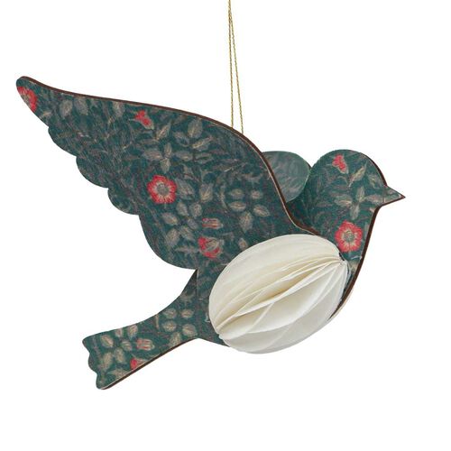French Country Vintage Pattern Hanging Bird Green