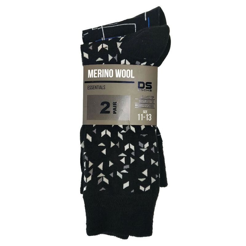 DS Socks Mens Merino Diamond & Abstract Value 2 Pack image number 2