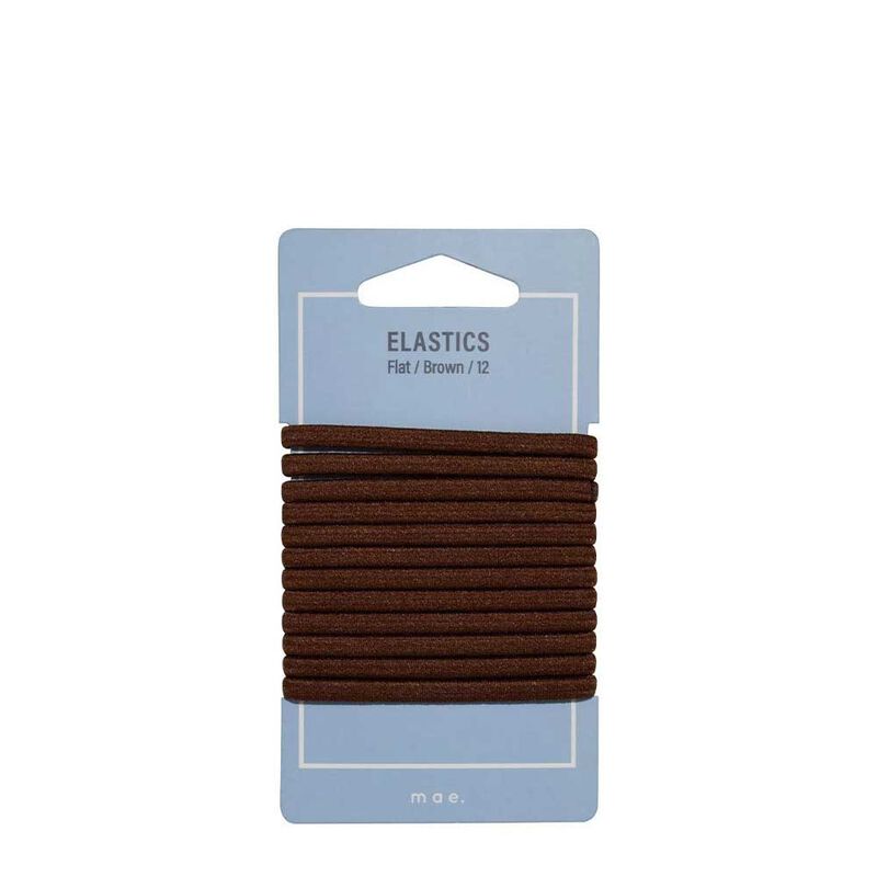Mae Flat Elastics 12-Pack - Brown image number 0
