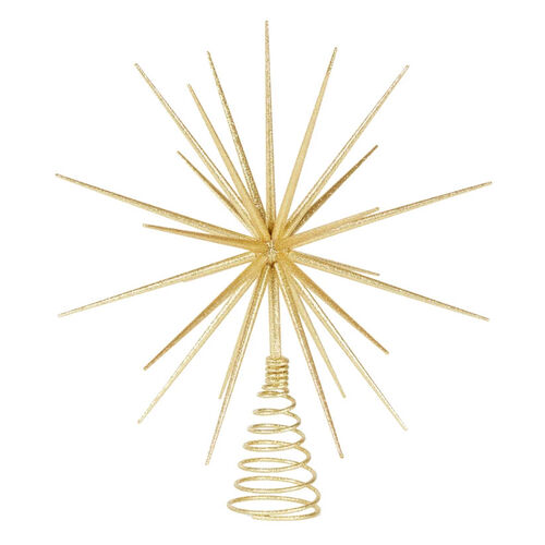 Holly & Ivy 3D Starburst Tree Topper Gold