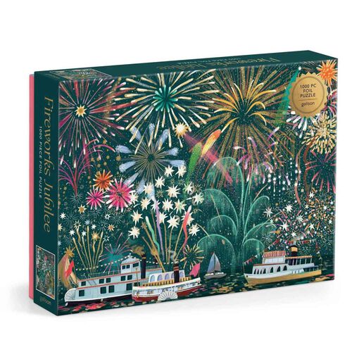 Galison Sarah Long Fireworks Jubilee 1000 Piece Foil Puzzle