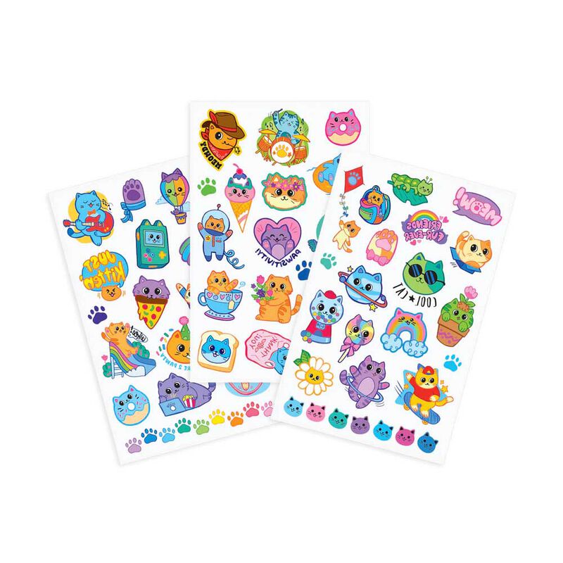 Ooly Temporary Tattoos - Colourful Cats image number 1