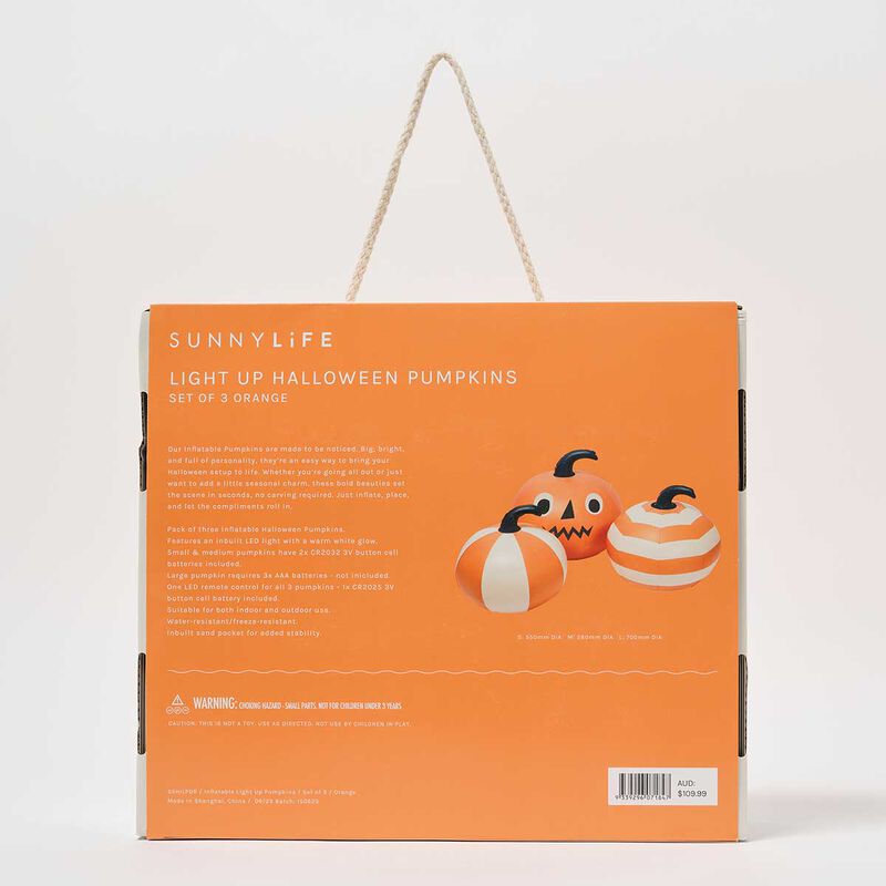 SUNNYLiFE Light Up Pumpkins Orange Set of 3 image number 2