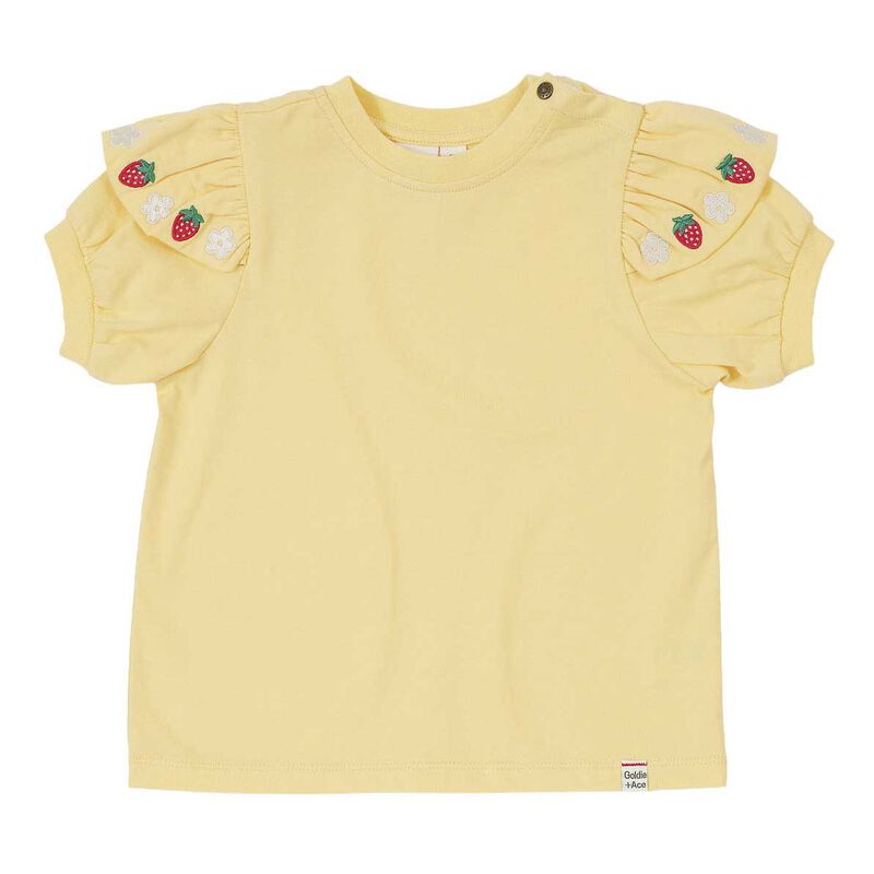 Goldie + Ace Flounce Shoulder Strawberry Top 3-5Y image number 0