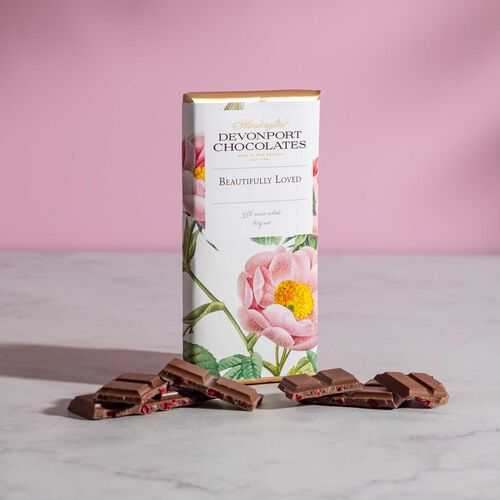 Devonport Chocolates Milk Chocolate Raspberry Warm Vanilla Bar 80g