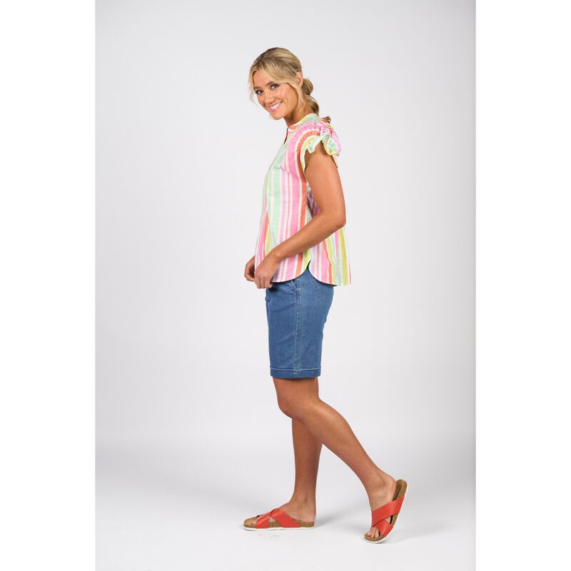 Vassalli Printed Drop Shoulder Top With Shirring Detail image number 3