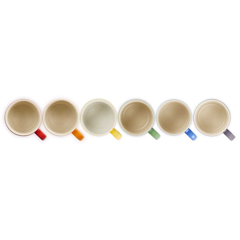 Le Creuset Rainbow Coffee Mugs 350ml Set Of 6 image number 3
