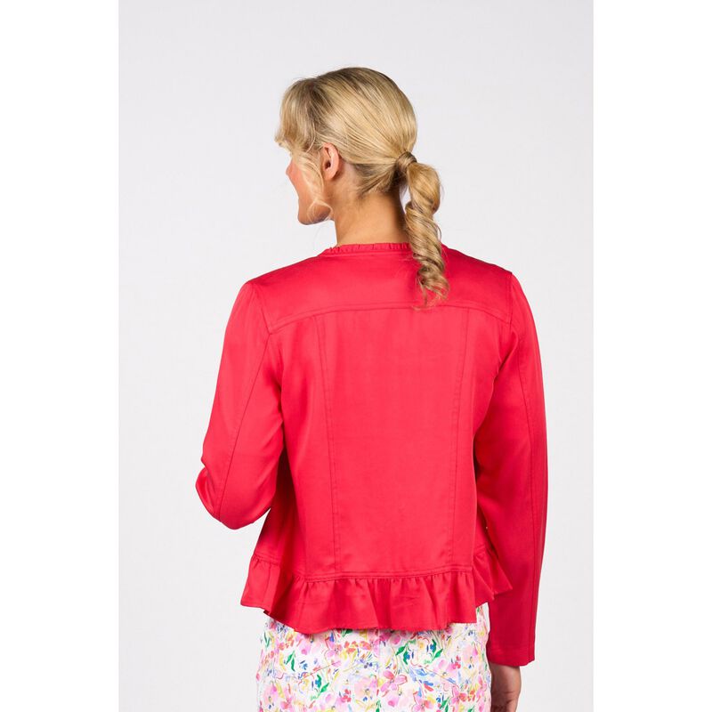 Vassalli Button Up Jacket With Frill Hem image number 1