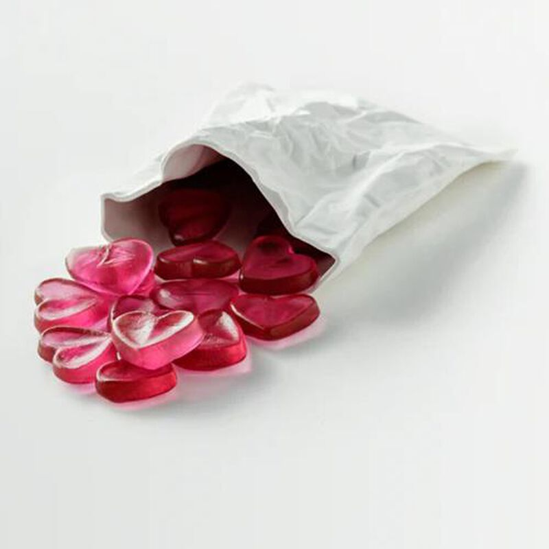 Simon Lewis Wards Lolly Bag & 12 Glass Hearts image number 1