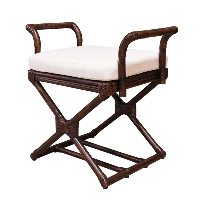 PLANTATION Amara Stool w Cream Seat Cushion - Chocolate image number 3