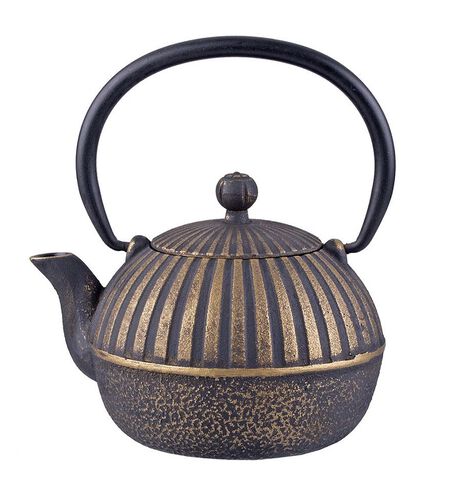 D.Line Imperial Stripe Cast Iron Teapot Black/Gold 500ml
