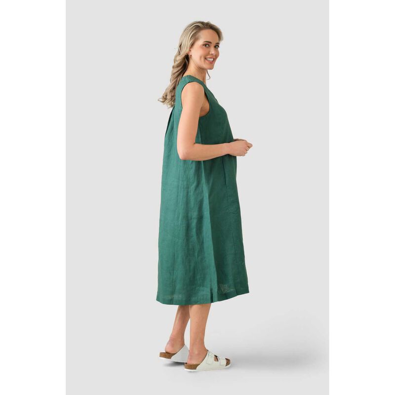 B Essentials Linen V Neck Dress image number 7
