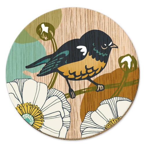 Tanya Wolfkamp Screenprint Miromiro Coaster