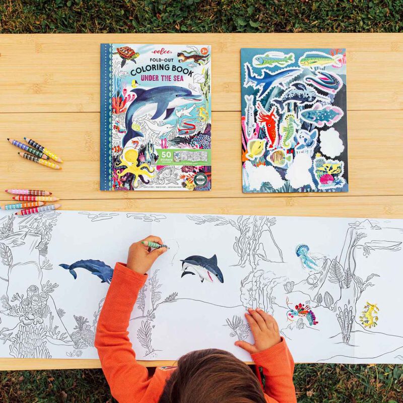 Eeboo  Fold-Out Coloring Book Under The Sea image number 1