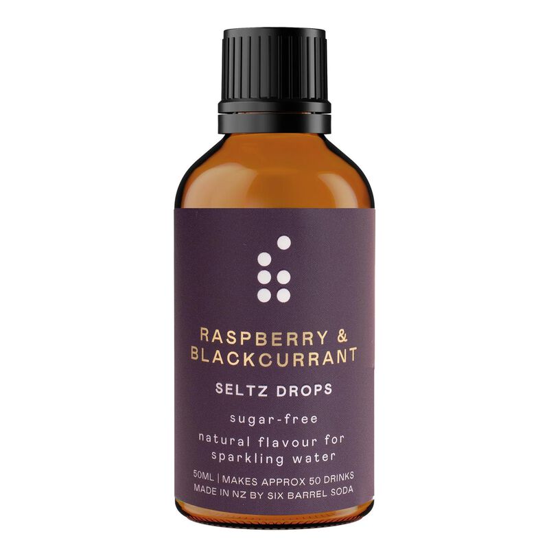 Six Barrel Soda Seltz Drops 50ml - Raspberry & Blackcurrant image number 0