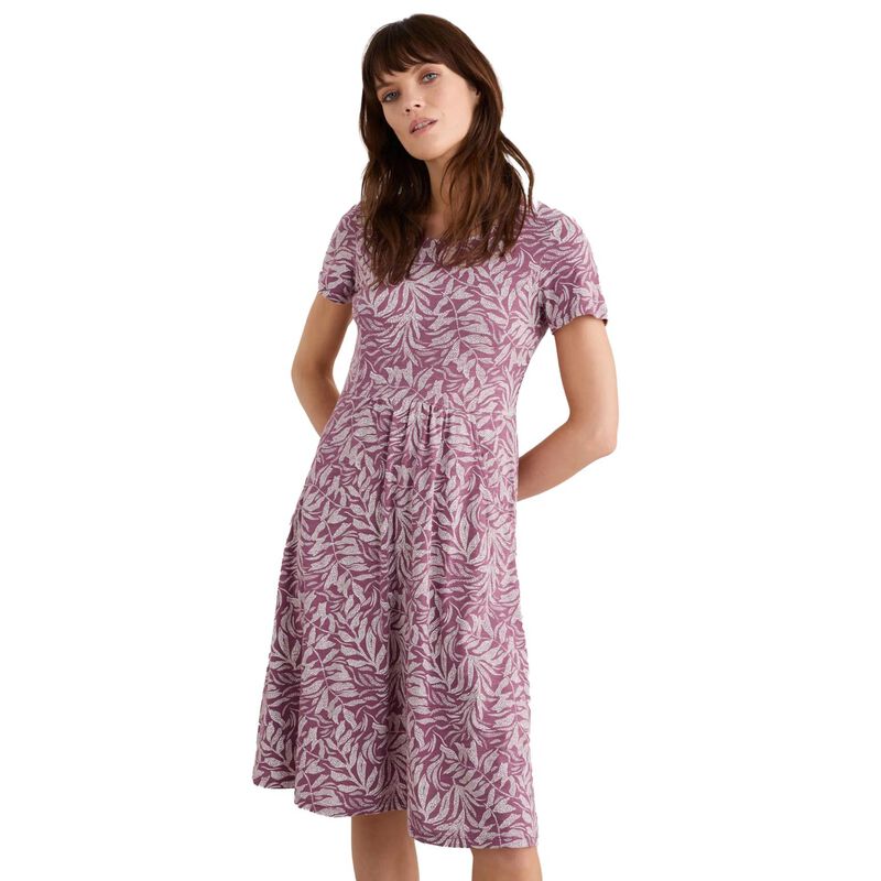 Seasalt Cornwall Enor Dress Dune Fronds Heather image number 0