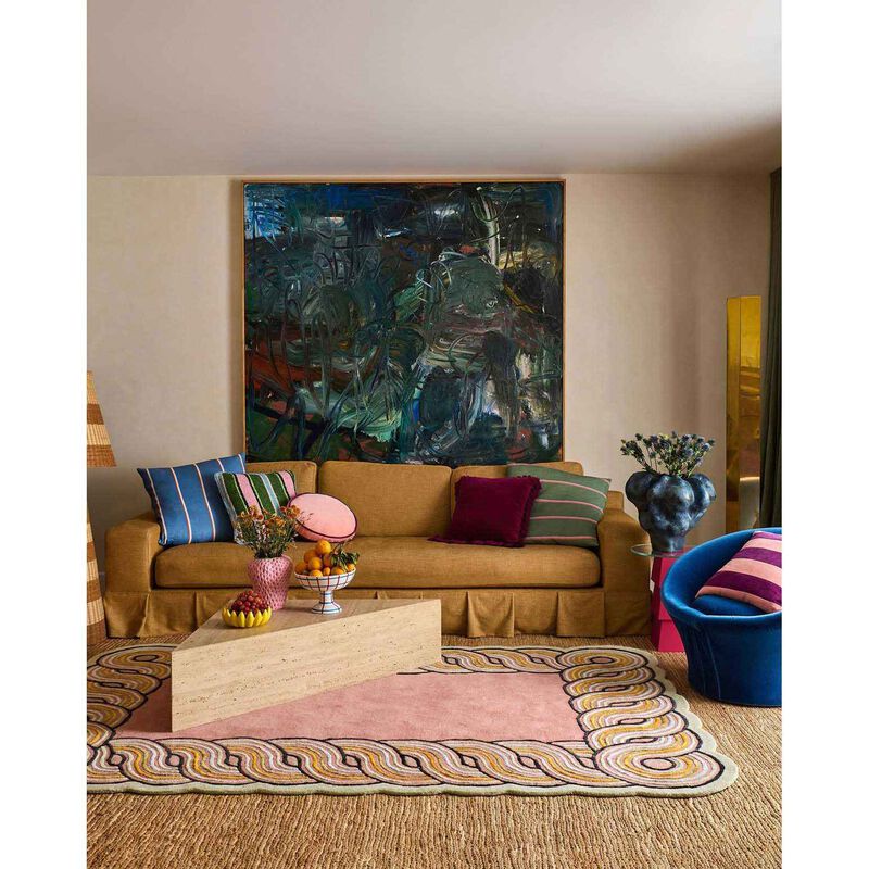 Kip&Co Blue Lagoon Stripe Upholstery Square Couch Cushion image number 3