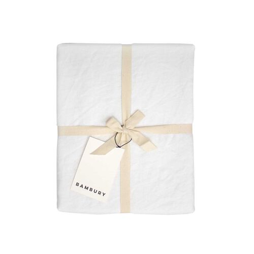 Bambury Linen Round Tablecloth 228cm White