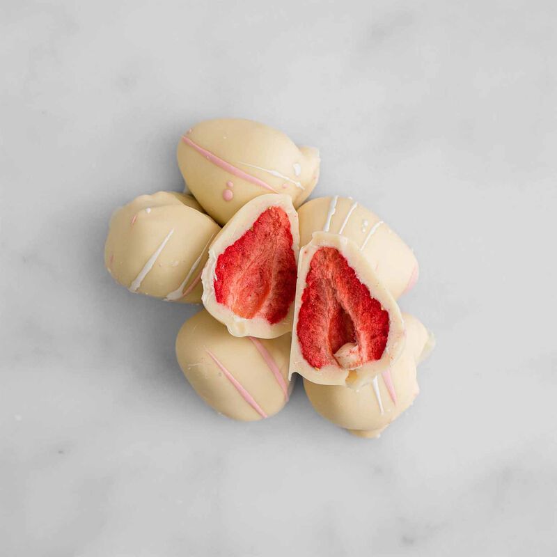 House of Chocolate White Chocolate Freeze Dried Strawberries 100g image number 1