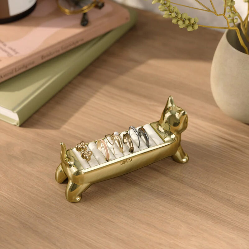 Umbra Ali Cat Ring Holder Brass image number 1
