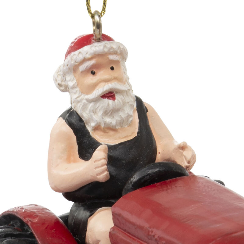 Santa On Tractor Ornament image number 1