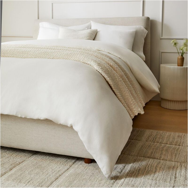 West Elm European Linen Euro Sham White image number 1