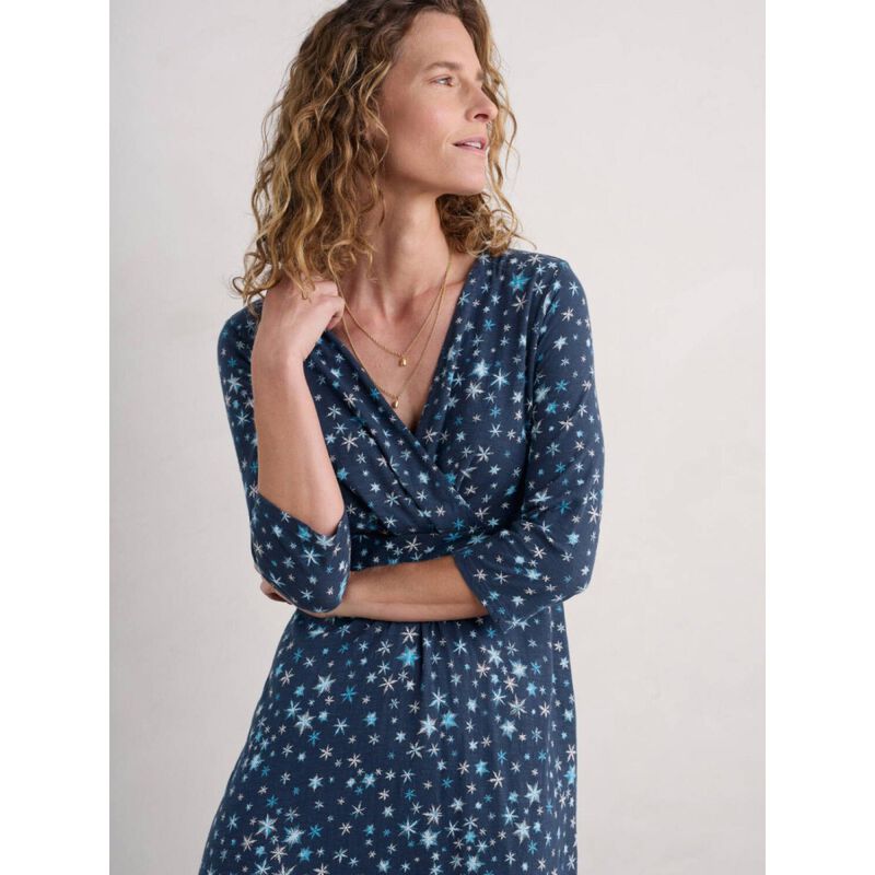Seasalt Cornwall 3/4 Chapelle Dress Snow Stars Maritime image number 3