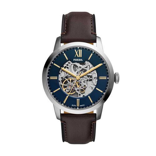 Fossil Townsman 44mm Automatic Brown Leather Watch