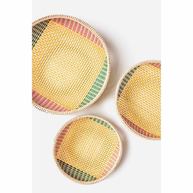 Citt&agrave; Thao Woven Basket Yellow/Multi S image number 2