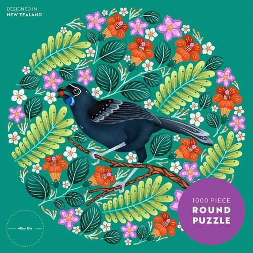 North Island Kokako Round 1000 Piece Puzzle