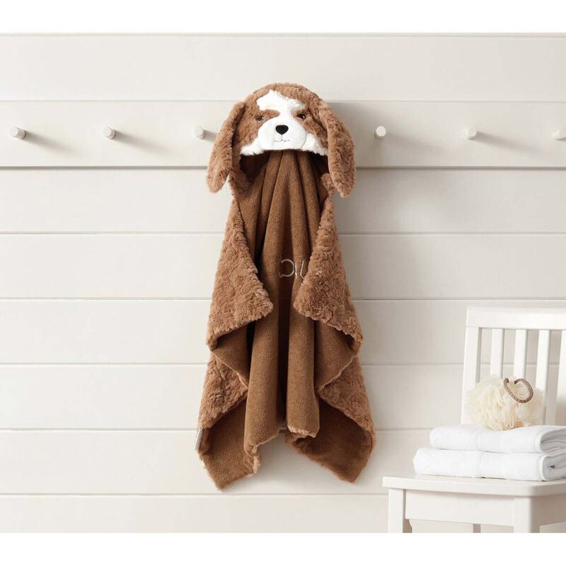Pottery Barn Kids Jack Spaniel Fur Nursery Bath Wrap image number 3