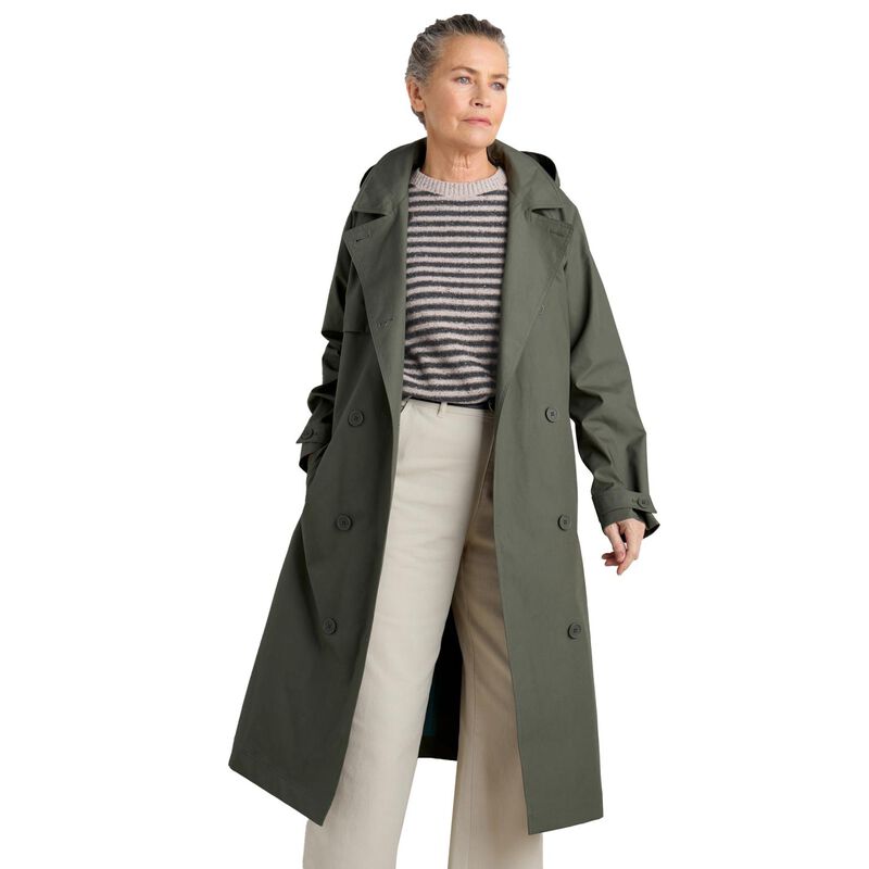 Seasalt Cornwall Penweathers Trench Coat Light Nori image number 0