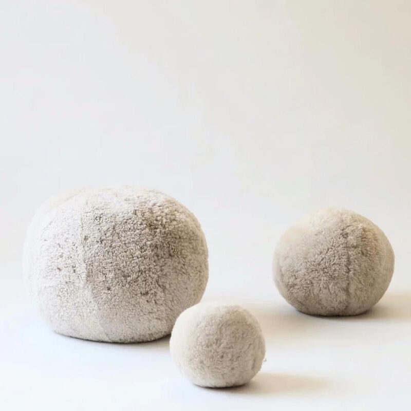 Home Lab Sheepskin Ball Cushion 30cm image number 1