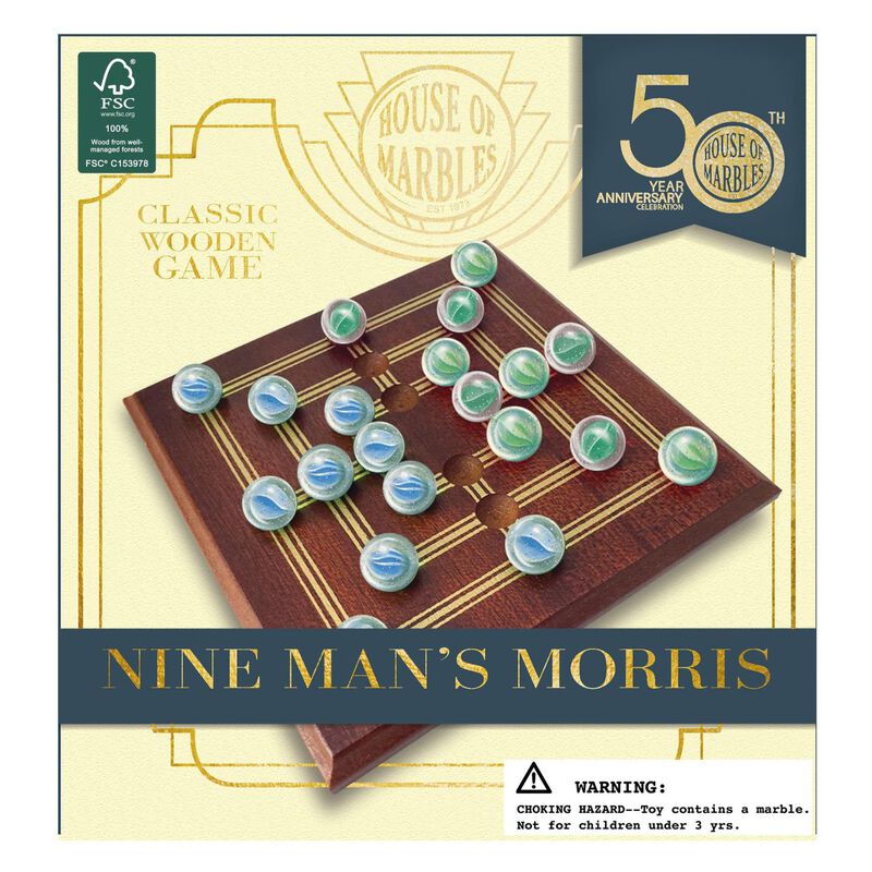 House Of Marbles Mini Board Game - Nine Man's Morris image number 0
