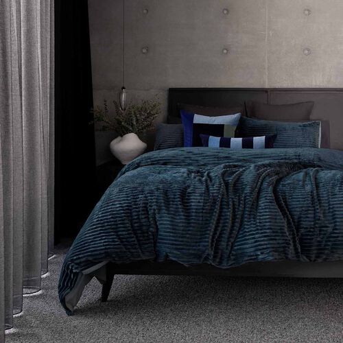 Bambury Channel Quilt Cover Set Petrol